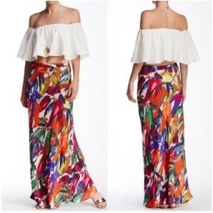 Trina Turk Piper Vibrant Multicolor Maxi Skirt | 10